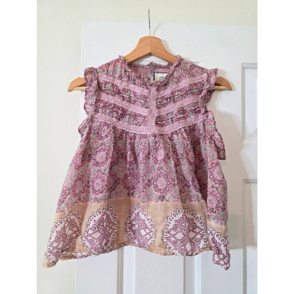 Bell By Alicia Bell Pink Flutter Sleeve Boho Top M